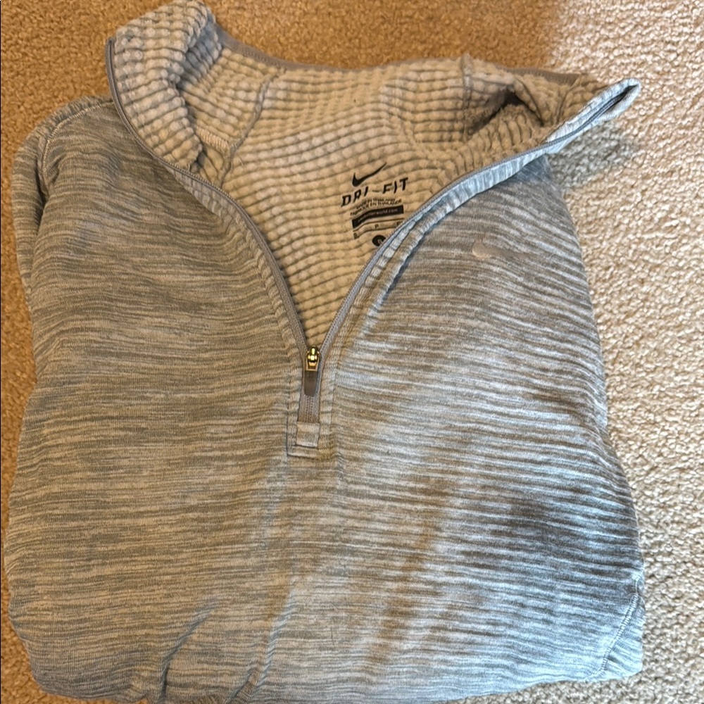 Nike Women's Gray Quarter-Zip Sweater